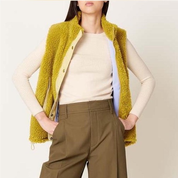 Sandy Liang Jackets & Blazers - Sandy Liang Yellow Shearling Vest